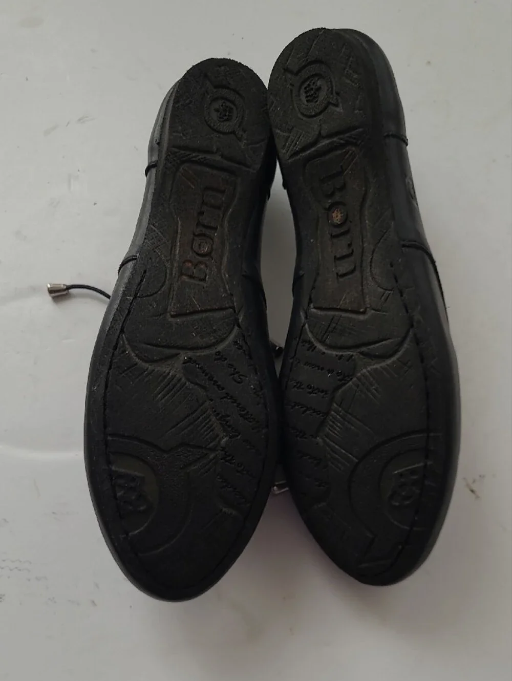 Born Black Leather Lace-Up Oxford Flats